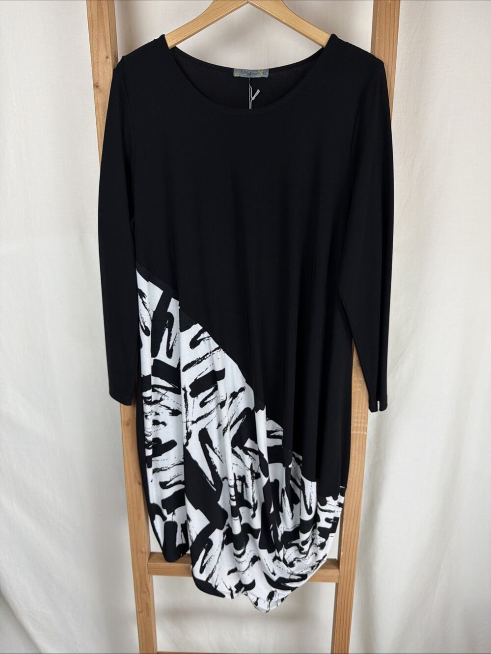 NWT Chalet Y66059 "Holland" Black/White Pattern Maxi Dress XL #0735 USA